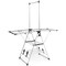 Silver Stainless Steel Folding Drying Rack with Adjustable Height, Side Clips and Shoe Holders